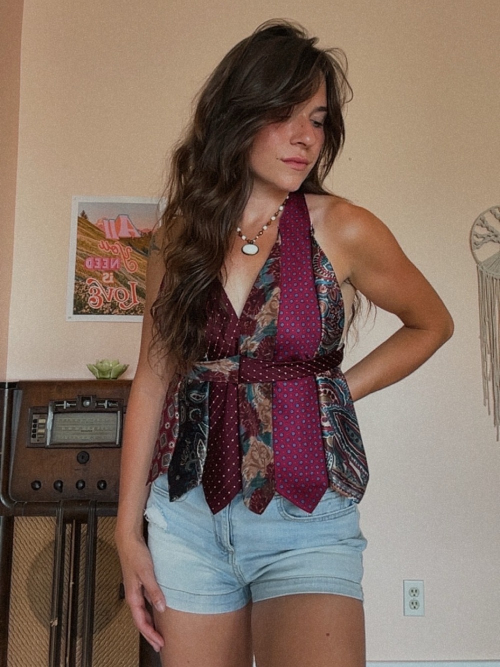 Upcycled Halter Tie Top
